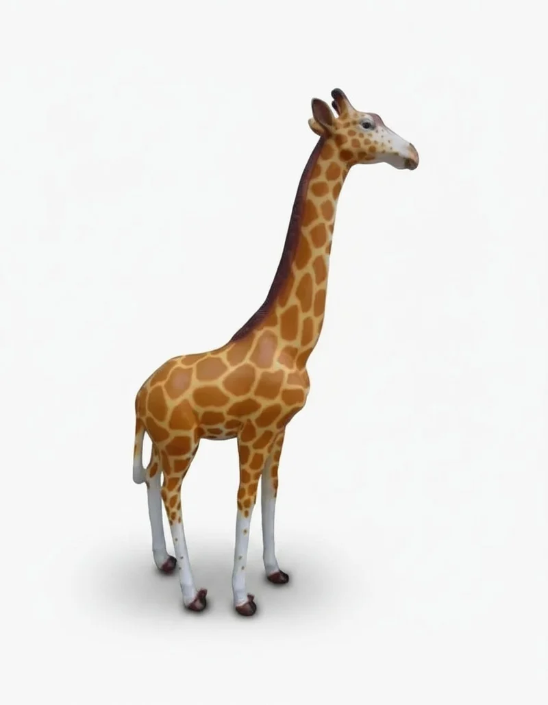 Casa Padrino Luxus Deko Skulptur Giraffe Realistisch H. 115 cm - Riesige Gartenskulptur - Lebensgroße Skulptur - XXL Deko Skulptur - XXL Deko Figur