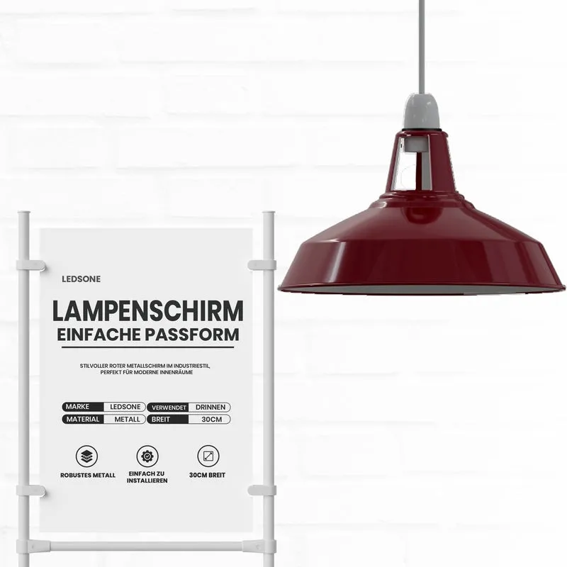 Vintage Harbour Lampenschirm – Easy Fit Industrie Lampenschirm | Ø30cm | E27 , B22 ~ 1726