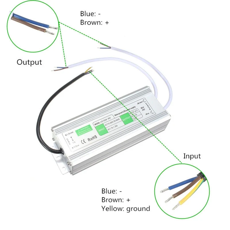 LED trafo 12v IP67 wasserdicht Netzteil 10W - 350W ~1545