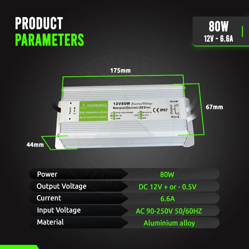 LED trafo 12v IP67 wasserdicht Netzteil 10W - 350W ~1545