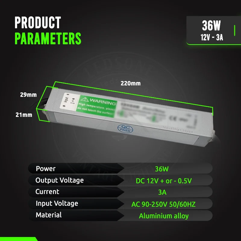 LED trafo 12v IP67 wasserdicht Netzteil 10W - 350W ~1545