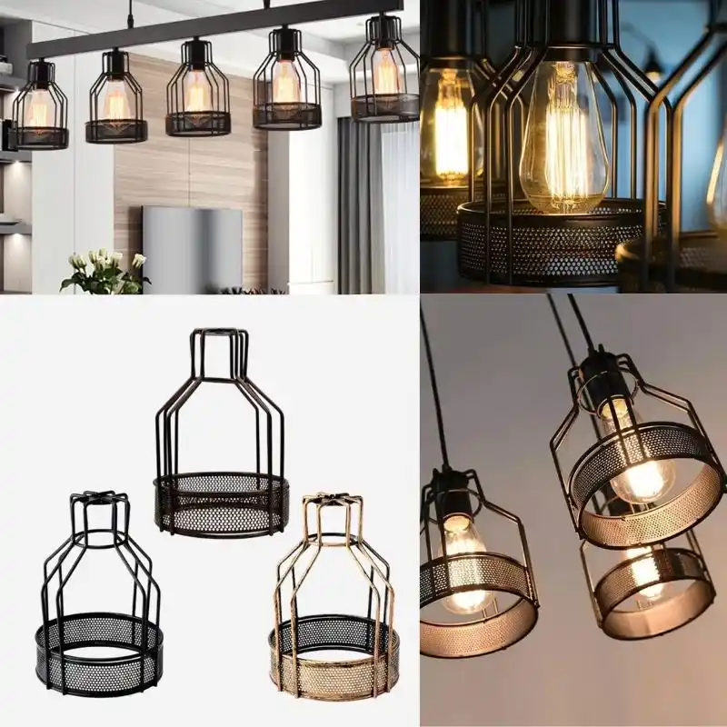 LEDSone Lampe Vintage Industrial Draht Lampenschirm~1543