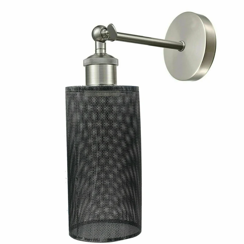 Netzmuster Neue Retro Wandleuchte Vintage Metallkäfig E27 Industrielle drehbare Lampe~1539