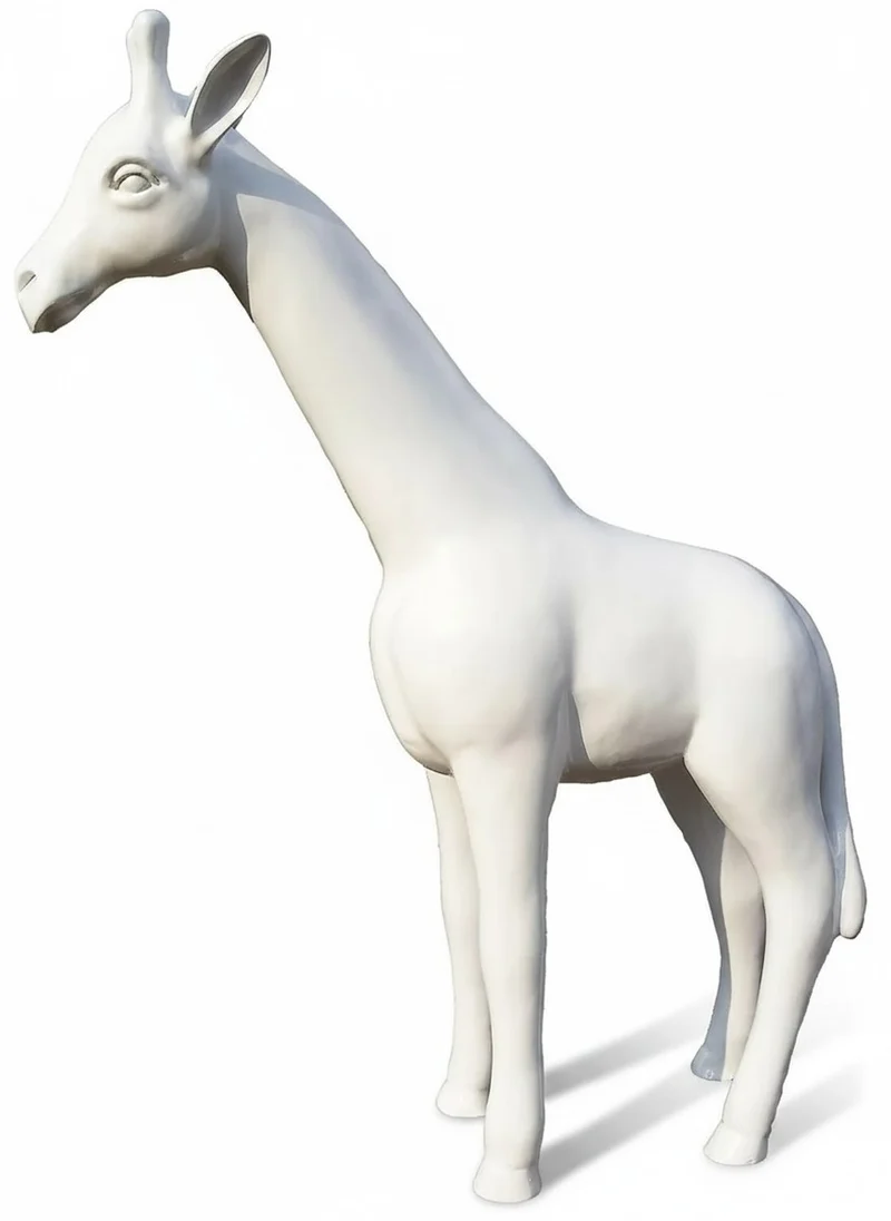Casa Padrino Luxus Deko Skulptur Giraffe Uni H. 115 cm - Riesige Gartenskulptur - Lebensgroße Skulptur - XXL Deko Skulptur - XXL Deko Figur