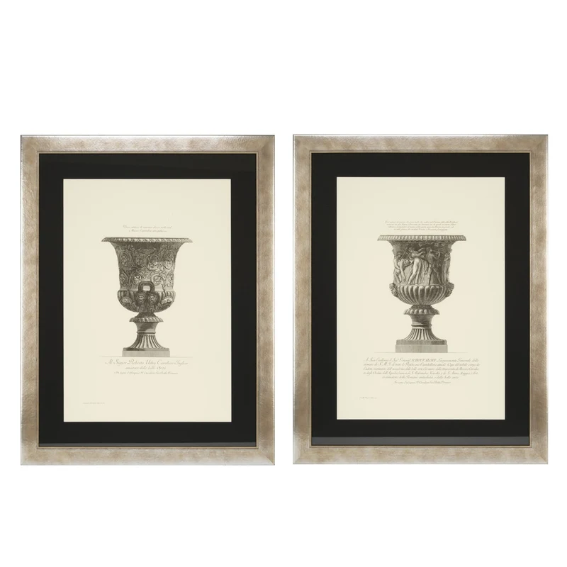 Eichholtz Print EC230 Giovanni Piranesi 2er Set - Gerahmte Kunstdrucke antiker Vasen