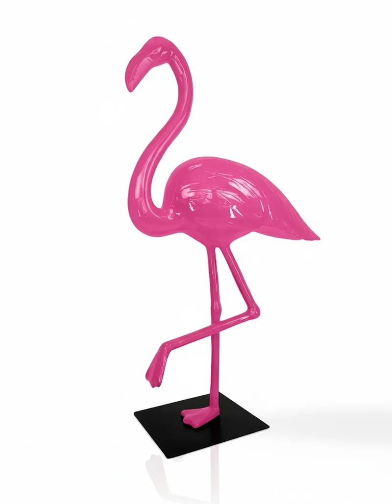 Casa Padrino Luxus Deko Skulptur Vogel Pink Flamingo 2XL H. 210 cm - Riesige Gartenskulptur - Lebensgroße Skulptur - XXL Deko Skulptur - XXL Deko Figur