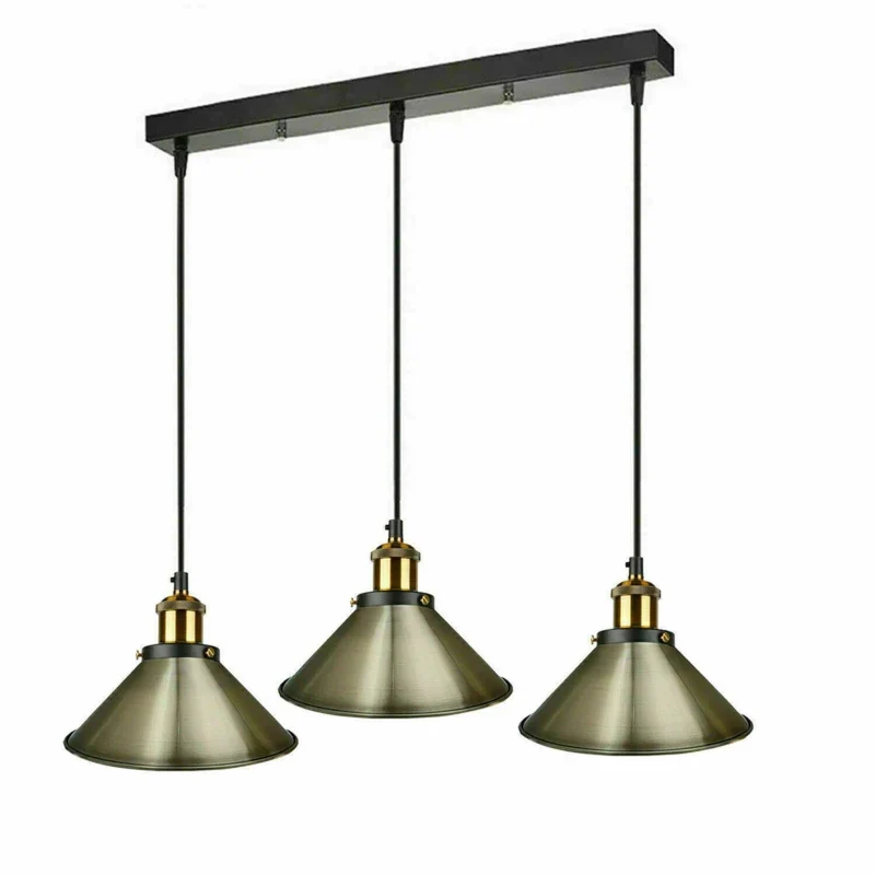 3-flammige Pendelleuchte Grünes Messing Kücheninsel ~1638