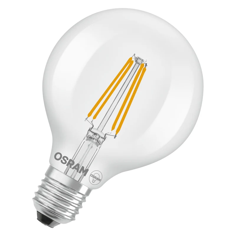 OSRAM LED LAMPS ENERGY CLASS A ENERGY EFFICIENCY FILAMENT CLASSIC Globe in Globusform-Form, LED-Lampe, Bleifreies Glas, Klar, 806 lm, Warmweiß, Energieeffizienzklasse: A