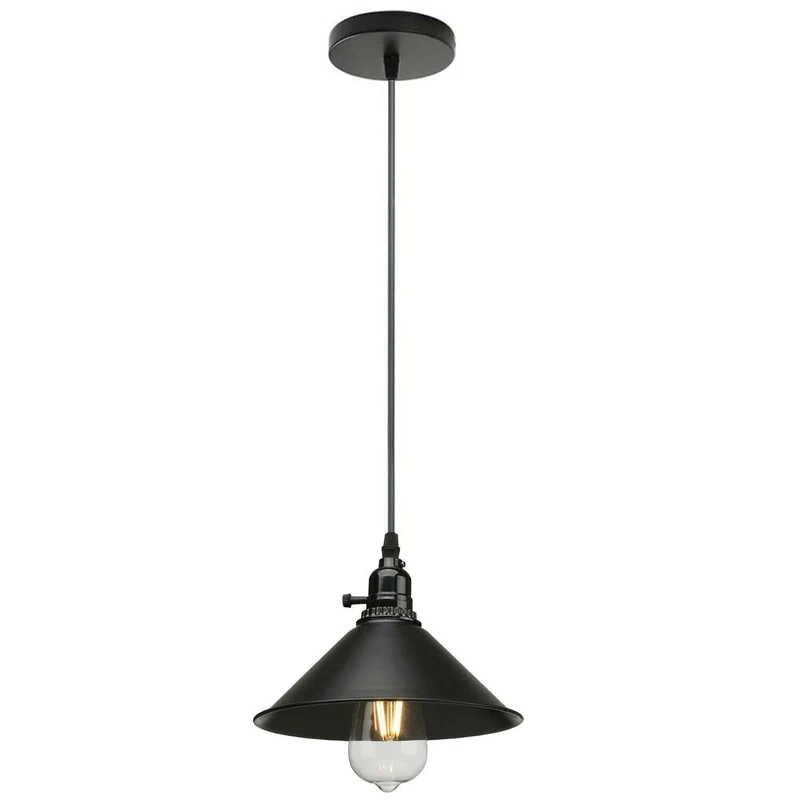 Vintage Industrie 3-Wege Deckenpendelleuchte Metall Retro Loft Hang Lampenschirm~1678