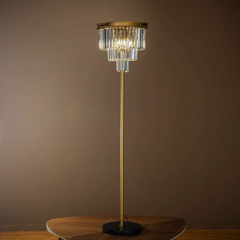 Casa Padrino Luxus Stehleuchte Gold Ø 40 x H. 158 cm - Kristall Standleuchte