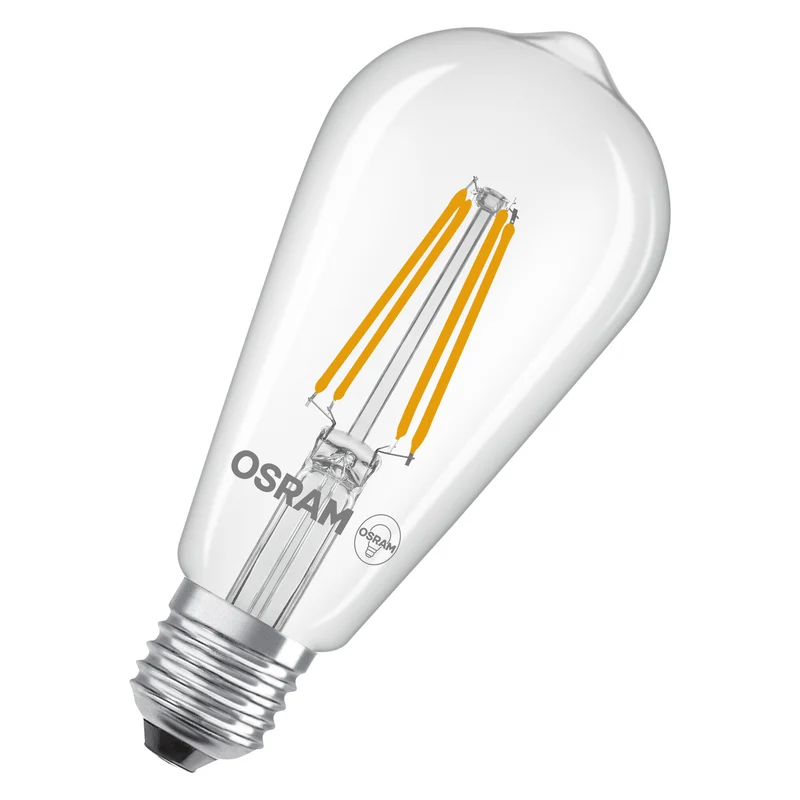 OSRAM LED LAMPS ENERGY CLASS A ENERGY EFFICIENCY FILAMENT CLASSIC EDISON , LED-Lampe, Bleifreies Glas, Klar, 2,2 W, 470 lm, Kaltweiß, Energieeffizienzklasse: A