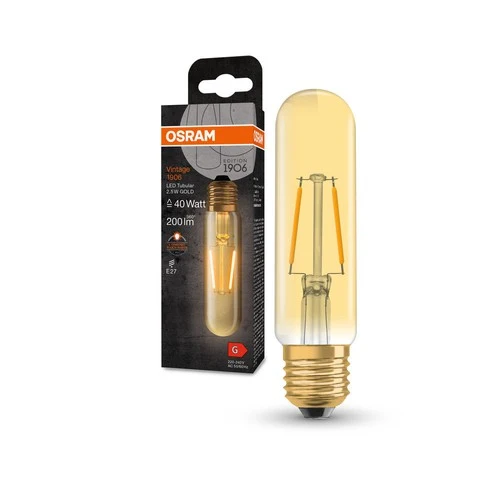 OSRAM Vintage 1906® Classic Tubular Lampe, Warmweiß, 2,5W, 200lm , E27