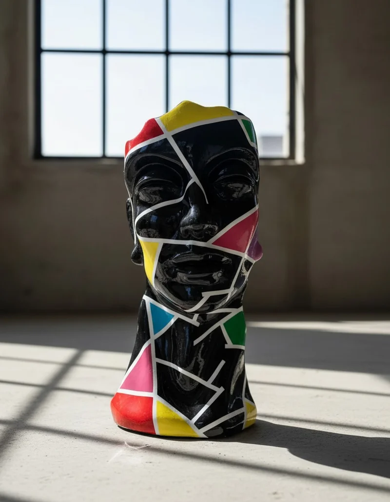 Casa Padrino Luxus Deko Skulptur Deko Objekt Mosaik Männerbüste H. 70 cm - Deko Skulptur - Deko Figur - Tierfigur - Gartendeko
