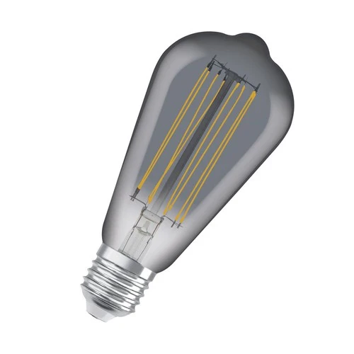 OSRAM Dimmbare LED-Lampen, Vintage-Edition, 42 Watts Ersatz, E27, ST64-shape, 1800 Kelvin, Warm Comfort Light, Klares Glas, single Pack