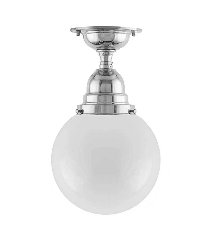 Taklampa - Byström 80 nickel, klotskärm