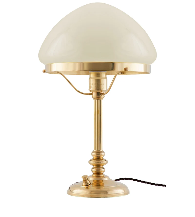 Bordslampa - Karlfeldt mässing, toppig benvit