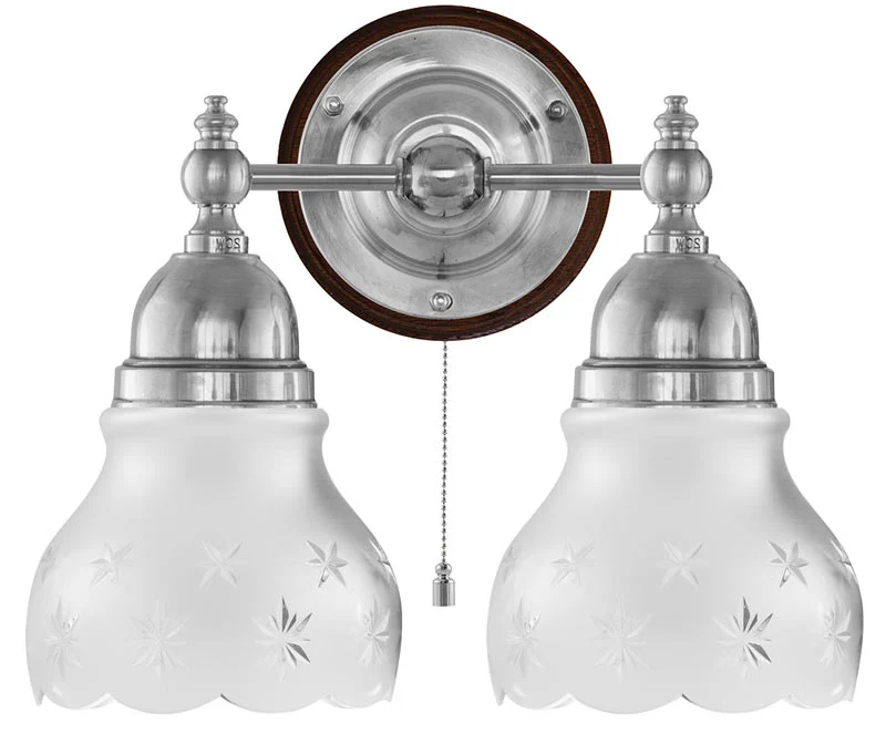 Vägglampa - Bergman nickel, slipat mattglas