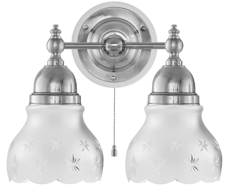 Vägglampa - Bergman nickel, slipat mattglas