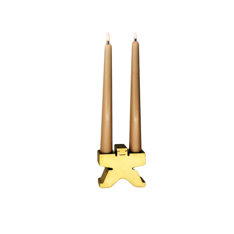 Brass Candlestick Holder SUMO by Denis Santachiara for Cyrcus Design