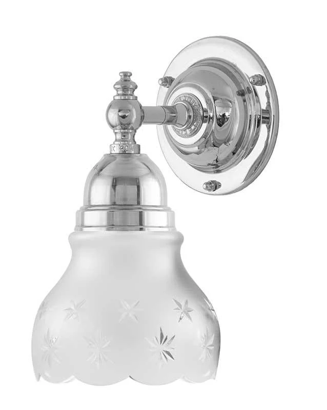 Vägglampa - Adelborg nickel, slipat mattglas