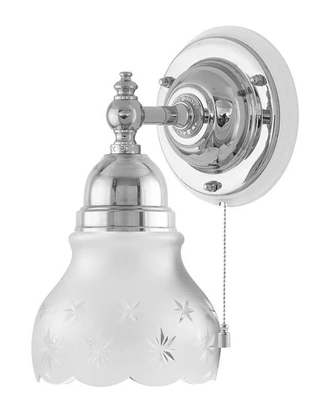 Vägglampa - Adelborg nickel, slipat mattglas