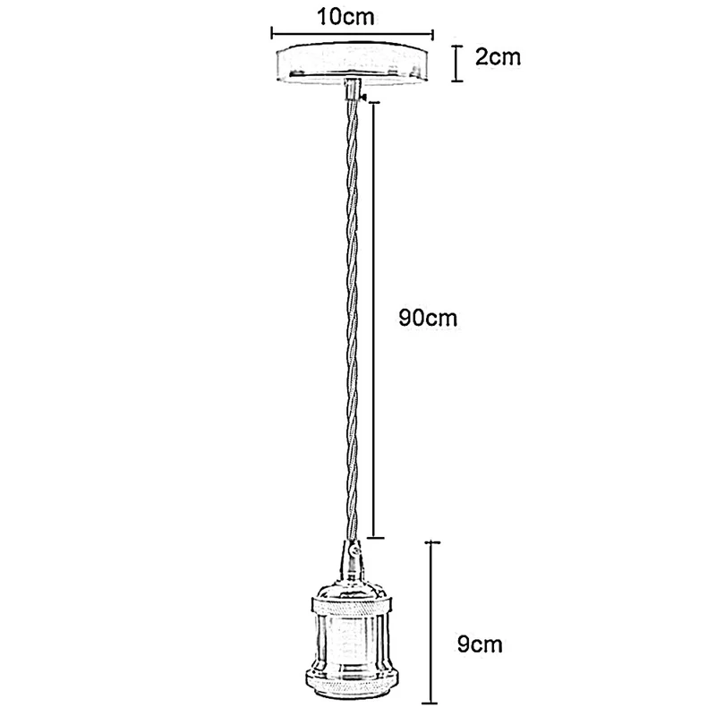 1m verdrilltes Kabel & Kupfer Lampenhalterung Pendelleuchten~1431