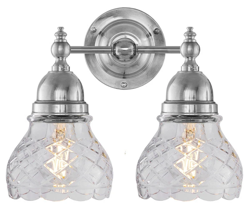 Vägglampa - Bergman nickel, klarglas