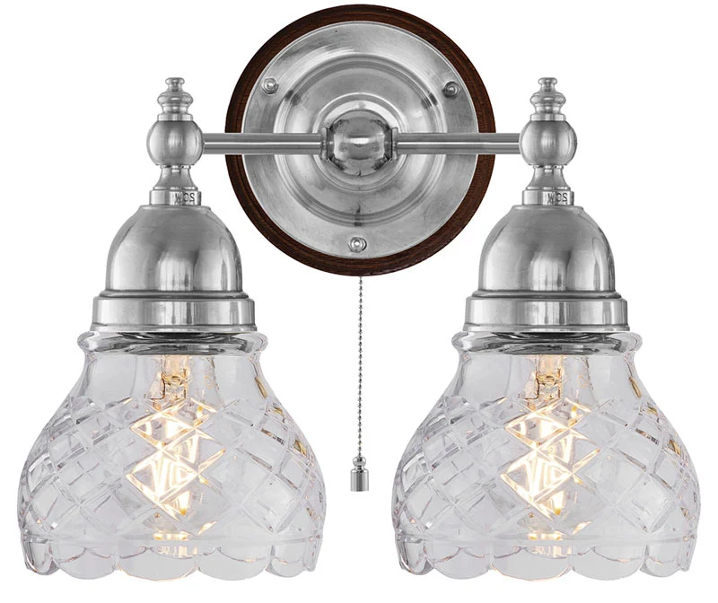 Vägglampa - Bergman nickel, klarglas