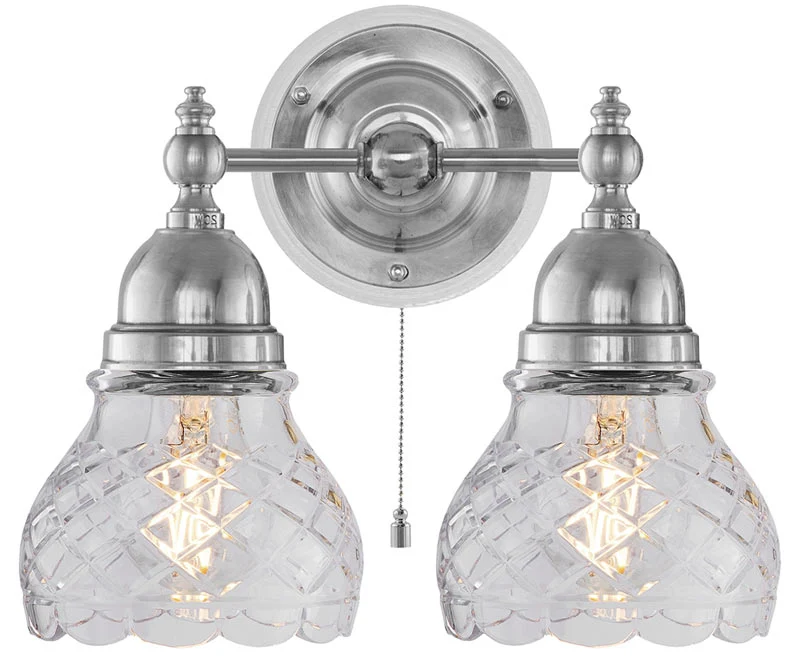 Vägglampa - Bergman nickel, klarglas