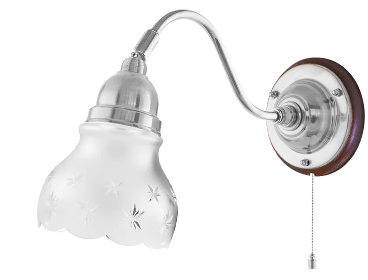 Vägglampa - Runeberg nickel, slipat mattglas