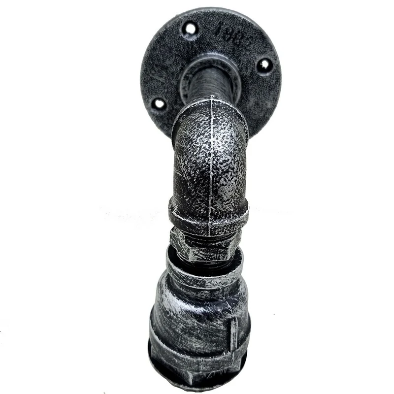 E27 Industrie Rohr-Wandleuchte,Gebürstetes Silber~1256