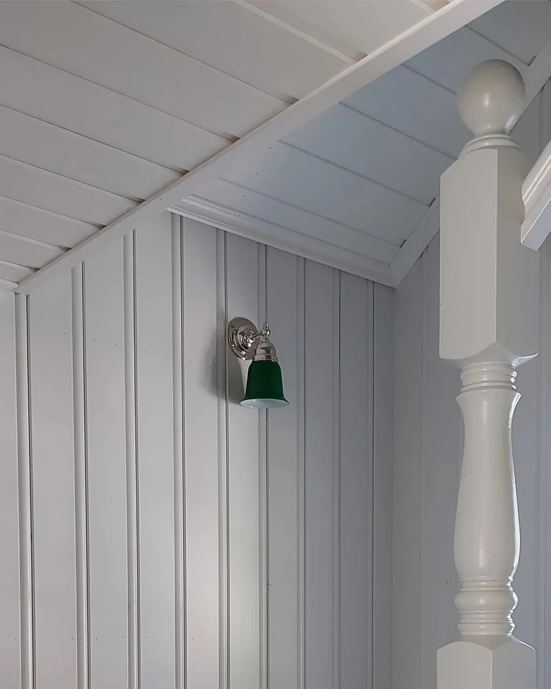 Vägglampa - Adelborg nickel, grönt glas