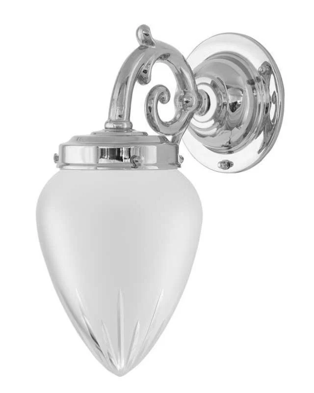 Vägglampa - Topelius nickel, slipat mattglas