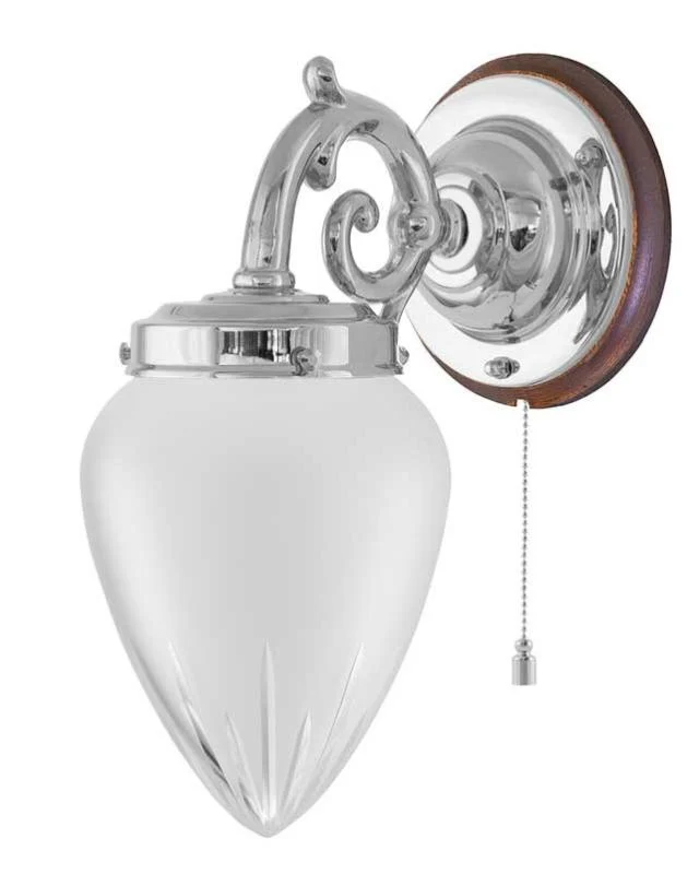 Vägglampa - Topelius nickel, slipat mattglas