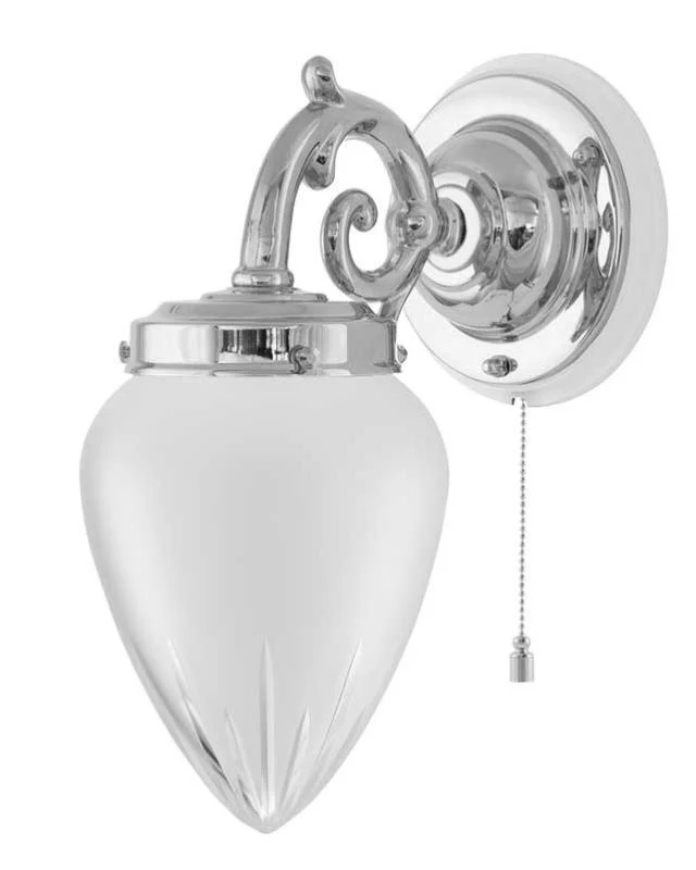 Vägglampa - Topelius nickel, slipat mattglas