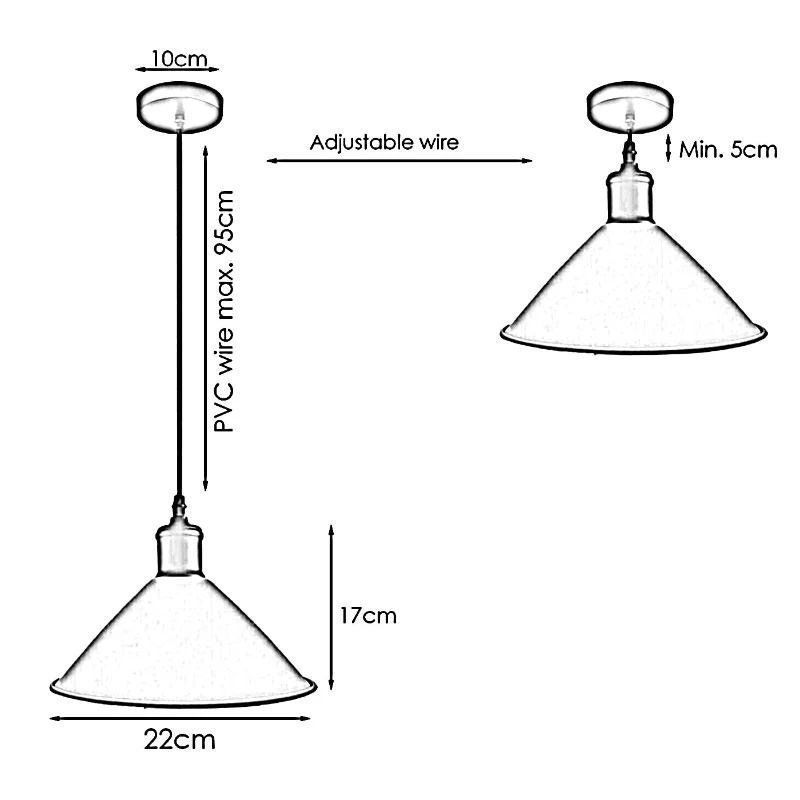 Pendelleuchte schwarz industrial Kegel deko lampen~1491