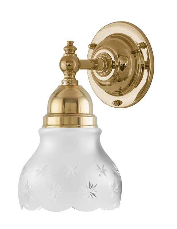 Vägglampa - Adelborg mässing, slipat mattglas
