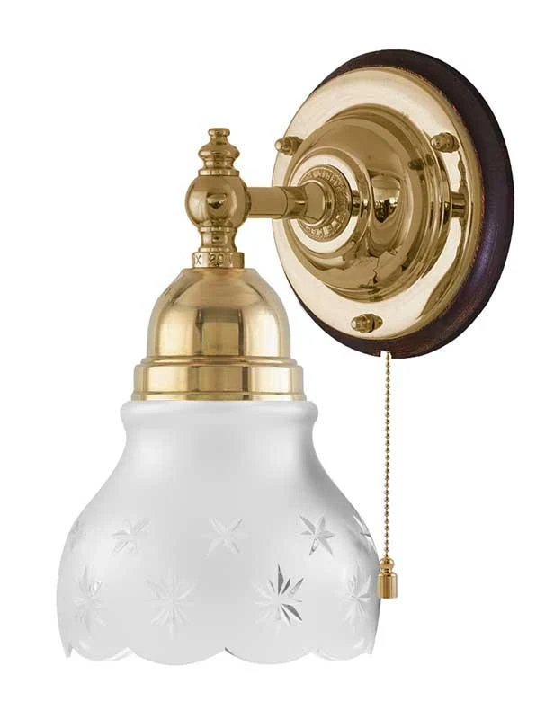 Vägglampa - Adelborg mässing, slipat mattglas