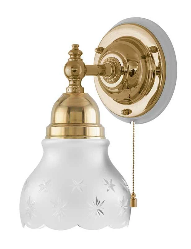 Vägglampa - Adelborg mässing, slipat mattglas
