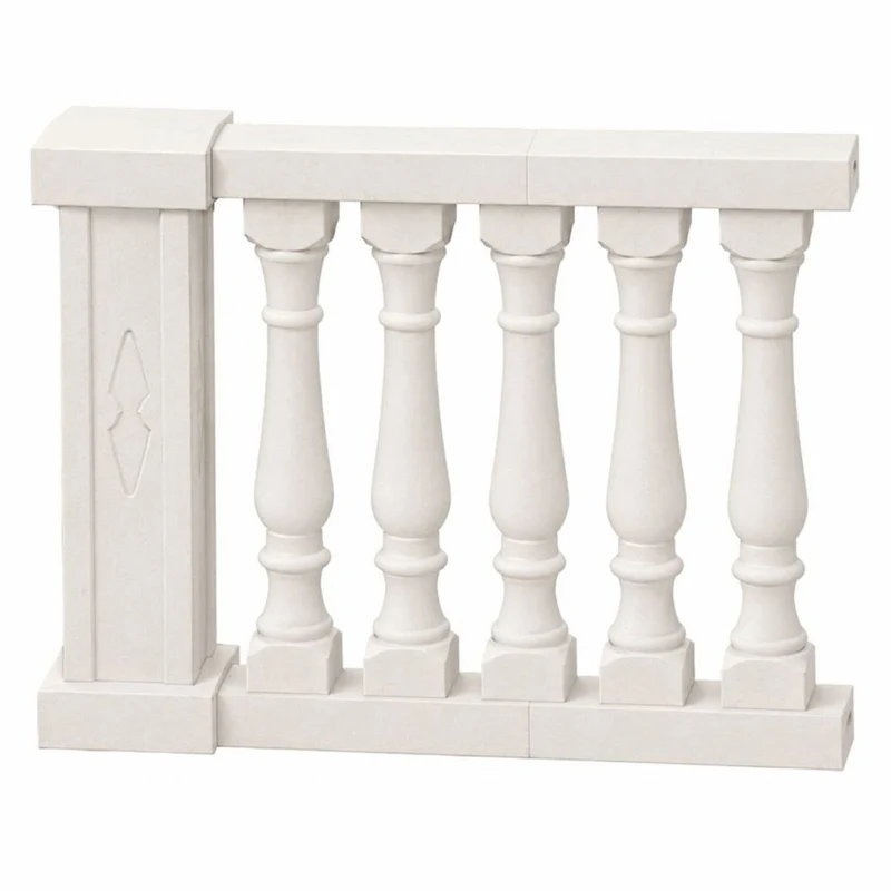 Casa Padrino Barock Balustrade mit Säule Cremeweiß 128 x 28 x H. 101 cm - Barockstil Geländer - Garten & Terrassen Deko Accessoires