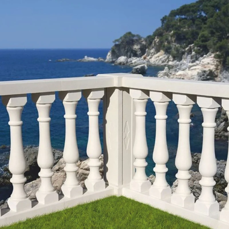 Casa Padrino Barock Balustrade mit Säule Cremeweiß 128 x 28 x H. 101 cm - Barockstil Geländer - Garten & Terrassen Deko Accessoires