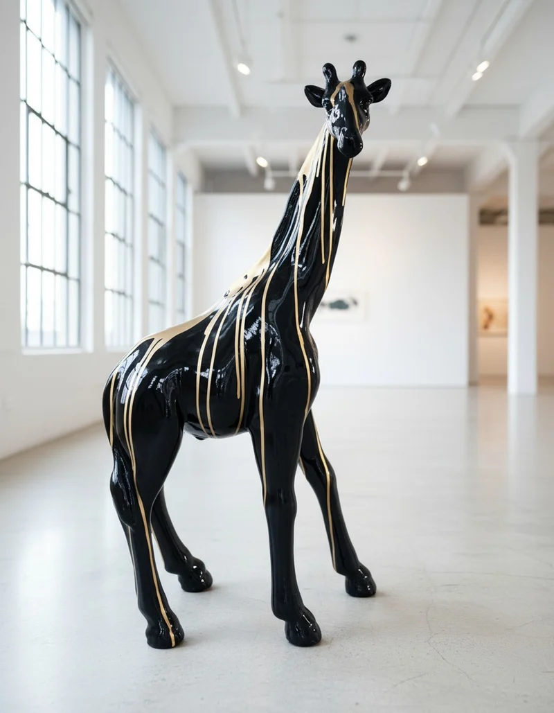 Casa Padrino Luxus Deko Skulptur Giraffe Trash Gold H. 78 cm - Deko Skulptur - Deko Figur - Tierfigur - Gartendeko
