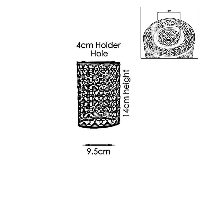 Marokkanischer Ornament Lampenschirm – Schwarz Easy Fit | Ø 9,5cm | E27 , B22 ~1380