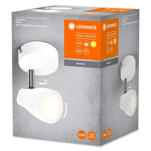 LEDVANCE LED SPOT PEAR Deckenanbau-Spot, ws, 4.3W, 210lm