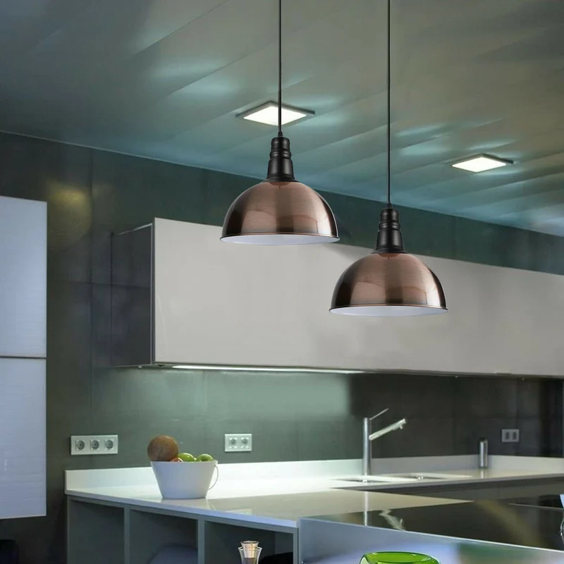 Moderne Kupfer Pendelleuchte E27 - 95 cm Kabel verstellbar~1359