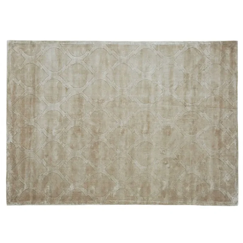 Casa Padrino Luxus Teppich Beige 280 x 360 cm - Ornamentmuster in Hoch-Tief-Optik