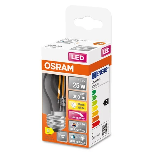OSRAM SUPERSTAR+ CLASSIC P FIL 25 LED-Lampe, 2,2W, 300lm , Warmweiß , E27