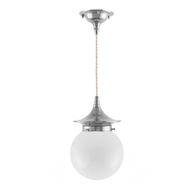 Taklampa - Dahlberg sladdpendel 80 nickel, klotskärm