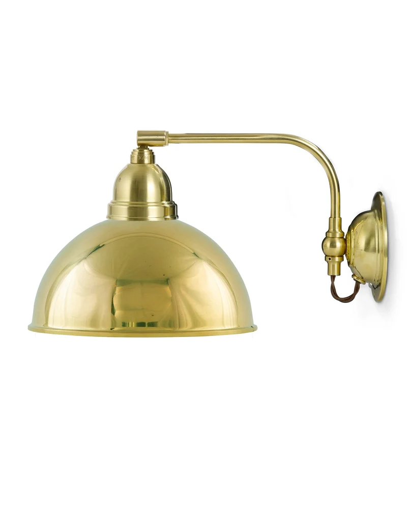 Vägglampa - Gripenberg mässingsskärm, brun