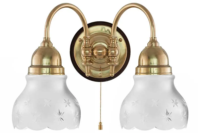 Vägglampa - Stackelberg mässing, slipat mattglas